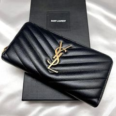 極美品 YSL イブサンローラン ブラック キルティング 長財布 - メルカリ