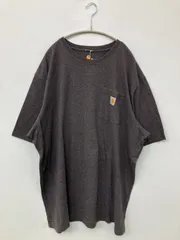 Carhartt カーハート Tシャツ/カットソー 2XL グレー 無地 ワンポイント ブランドロゴ ミドル丈 半端袖 クルーネック(丸首) メンズ