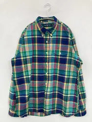 Ralph Lauren ラルフローレン シャツ/ブラウス XL グリーン チェック柄 長袖 ボタンダウン メンズ