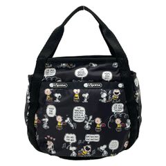 LESPORTSAC (레스포삭) 핸드백 미품 - 블랙 × 옐로우 × 멀티 스누피 / PEANUTS 콜라보레이션