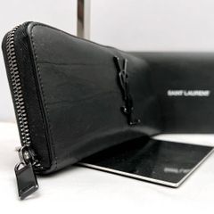 ◇美品◇サンローラン クロコ型押しレザー 長財布 ブラック カサンドラ