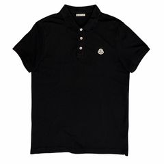 最新［極美品］MONCLER ワッペン　ポロシャツ M ブラック　5S289 極美品】MONCLER ワンポイントロゴ ワッペンTシャツ 24SSブラックL