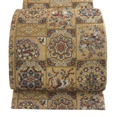 名古屋帯 秀品 落款 花籠 ピンクベージュ 正絹 【中古】 - メルカリ