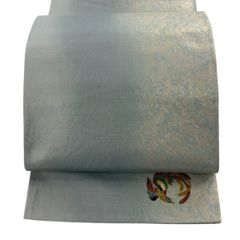 袋帯 秀品 幾何学模様 尾長鳥 箔 螺鈿 灰色 六通 正絹 【中古】 - メルカリ