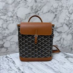 ゴヤール GOYARD アルパンMM ブラック ポリ塩化ビニル/レザー リュック
