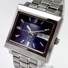【稼働/純正ブレス】SEIKO/セイコー LM/ロードマチック 腕時計 自動巻き/AT ブルーグラデーション文字盤 5面カットガラス デイデイト スクエア Cal.5606 1972年11月製造 japan vintageのサムネイル