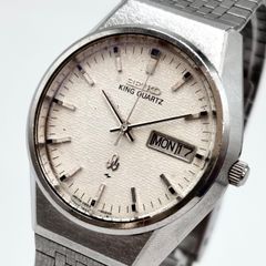稼働 純正ブレス】 SEIKO キングクォーツ 織柄文字盤 0853-8020 - メルカリ