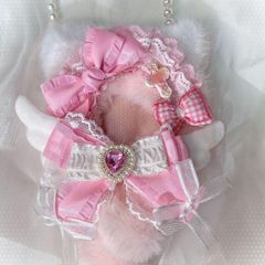 おすわりぬい服 薄ギンガムチェック 白 ピンク ねこ - メルカリ