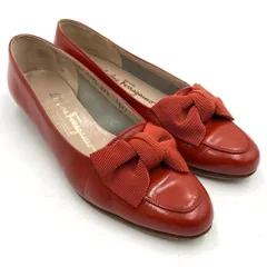 サルバトーレフェラガモ パンプス 5 レザー ブラウンレッド イタリア製 Salvatore Ferragamoのサムネイル