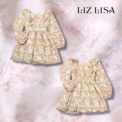 当時物 LIZ LISA 花柄 ワンピース オフショル風 フリル レースアップ