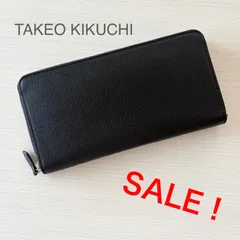 半額以下！60%オフ セール！ TAKEO KIKUCHI タケオキクチ アリゾナラウンド束入れ　財布　長財布　ブラック 黒のサムネイル