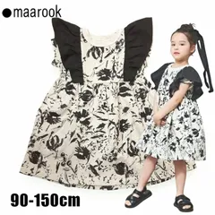 maarook「モノトーンフラワープリント天竺ワンピース」(140-150cm)のサムネイル