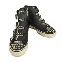 未使用級】ASH ハイトップ ニットスニーカー ラメ 星柄 エアヒール黒