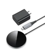 【熱くならない】NANAMI マグネット式 ワイヤレス充電器 (20W出力のUSB-Cアダプター付属) - N52磁石採用 超薄型 MagSafe対応 マグセーフ充電器 iPhone 17／16／15／14／13／12 Pixel 10シリーズ AirPo 1