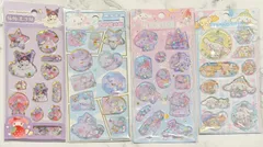 組み合わせ変更可能！　4枚セット　サンリオ　ハローキティ　マイメロディ　クロミちゃん　シナモンロール　ハンギョドン　海外正規品　ウォーターシール　シール帳　まとめ買い　まとめ売り　かわいい