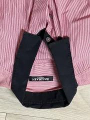 BALMAIN PARIS レッド ストライプ ブラック バイカラー シャツ 出品のサムネイル