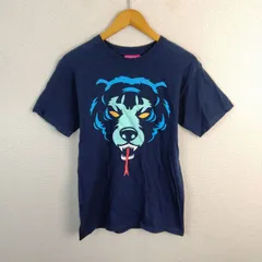MISHKA ミシカ Tシャツ 半袖 キャラクタープリント 蛇 クマ ネイビー small 古着 ストリート アメカジのサムネイル