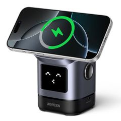 UGREEN Uno Qi2 15W 무선 ​​충전기 MagSafe 대응 iPhone 무선 충전 2대 동시 급속 충전 얼굴 표시 각도 조정 가능 [2in1&USB C 포트 확장] iphone17/16/15/14/13/12/AirPod 0f22cfb8