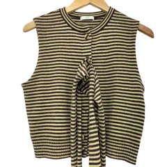 タン TAN 25AW CASHMERE STRIPED KNIT VEST WITH LONG SCARF レディース FREE のサムネイル