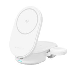 HACRAY Qi2 25W 3in1 무선 충전기 [ MagSafe 대응 초급속 3대 동시 충전 접이식 각도 조정 스탠드 방열 설계 자동 온도 보호 고효율 컴팩트 공간 절약 Qi2.2 공식 인증품 ] iPhone/Appl 473baf94