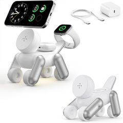 [로봇 개형] Bolvunes 무선 충전기 3in1 Magsafe 충전기 넣어형 충전 급속 충전 15W/10W/7.5W 충전 스탠드 애플 워치 충전기 Robot Dog 최대 15W 고속 충전 iPhone/Watch/Ai f627e7fb
