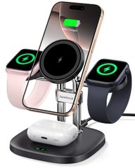 4in1 무선 충전기 애플 워치 충전기 2대 동시 Apple Watch용 머그 세이프 충전기 충전 스탠드 마그넷식 두는 것만 충전 iPhone 17/16/15/14/13/12 시리즈에 대응,Apple Watch,Ai 97d4c248
