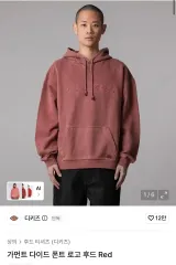 ディッキーズ ガーメント ダイド フォント ロゴ フーディー Redのサムネイル