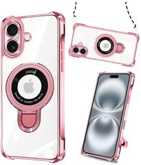 신품 weiaoluo iPhone 17 케이스 링 첨부 아이폰 17 휴대 케이스 MagSafe 대응 클리어 phone 17 커버 차재 홀더 와이아레스 충전 내충격 자력 강 전면 보호 지문 방지 마그넷 탑재 다기능 스탠드 얇은 경미