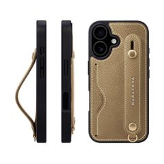 신품 HANATORA for iPhone 17 케이스 가죽 내충격 후면 벨트 카드 포켓 스마트 폰 케이스 스마트 폰 스탠드 기능 넥 스트랩 첨부 엠보스 레더 선물 마그넷 없음 토프 NCGH-17-Taupe