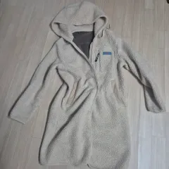 GUESS アイボリー ボア フリース ロング コートのサムネイル