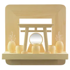 【新品】仏縁堂ブランド：神棚【神具付きモダン神棚 香る桧製・壁掛け専用：天宮（あまのみや）祠セット・御神鏡セット】神道 神様 神札 お札 木札 札入れ 神具 インテリア神棚 現代調神棚 (天宮・御神鏡セット) dbc4eeeb