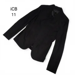 iCB アイシービー ノーカラージャケット オフィス シンプル レーヨン混 細身えシルエット 11号 オンワード樫山 ブラックのサムネイル