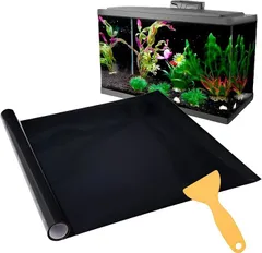 ZERONOWA 水槽 バッグスクリーン バックグラウンド 水槽用背景シート フィルム 黒 2m (ブラック,  40cm)のサムネイル