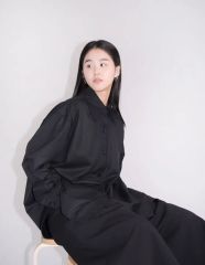 CHIEKO+ シルクドレープシャツ 黒 サイズ36 - メルカリ