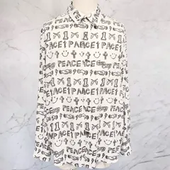 roarguns ロアーガンズ　GRAFFITI PRINT SHIRT グラフィティ　プリント　長袖シャツ　ホワイト　白　白色　レーヨン　ポリエステル　日本製　メンズ　2サイズのサムネイル