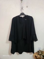 ジーンヘブンズ】フリンジシアーリラックスシャツ/良品/バンドカラー 
