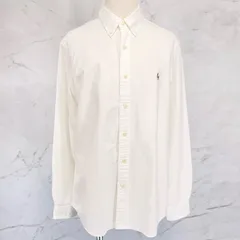 未使用品　POLO RALPH LAUREN ポロラルフローレン　アイコニック　クラシックフィット　オックスフォード　シャツ　長袖　ボタンダウン　刺繍ロゴ　ポニー　ホワイト　白　白色　コットン　綿　Lサイズ