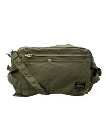 美品PORTER ショルダーウエストバッグ CUBEシリーズ カーキ 清潔感有
