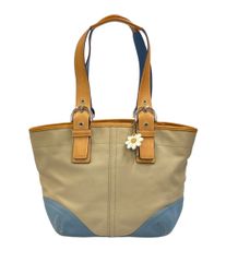 COACH コーチ トートバッグ 肩掛け バイカラー ピンク フラワー