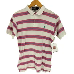 ポロバイラルフローレン Polo by RALPH LAUREN 90~00S USA製 ポニー刺繍 ボーダー ポロシャツ メンズ import：M 