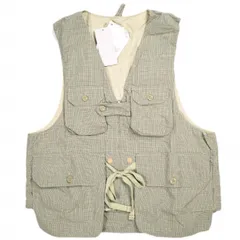 新品 Engineered Garments エンジニアードガーメンツ アメリカ製 Game Vest - Nyco Mini Tattersall ゲームベスト ミニタッタ―ソールチェック M Khaki ジレ ハンティング トップス g25216のサムネイル