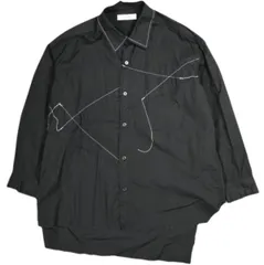sulvam サルバム 日本製 Stitch Shirt  ステッチパッチワークシャツ SH-B04-001 M BLACK 長袖 カットオフ トップス g25569のサムネイル