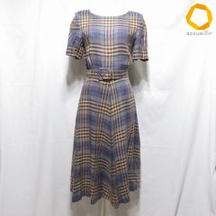 極美品✨バーバリー ロングワンピース ノバチェック リネン 麻 Aライン