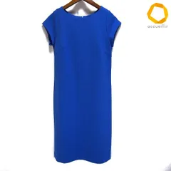 #s タルボット Talbots ワンピース S 青系 半袖 無地 バックファスナー レディース [1006294] k01