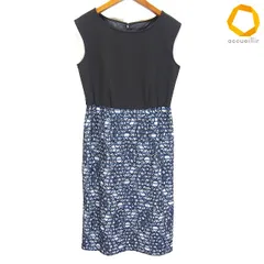 #s タルボット Talbots ワンピース 0 黒 青 白 ノースリーブ レース ボーダー 小さいサイズ レディース [1006296] k01