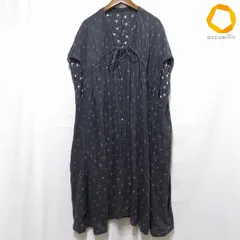 #anc ネストローブ nest Robe ベスト ジレ 濃紺 白 ロング ノースリーブ 麻 ゆったりサイズ 総柄 薄手 レディース [988435]のサムネイル