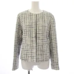 セオリーリュクス theory luxe 23SS クレボングロリアーナNFS CREVON GLORIANA NFS ノーカラージャケット ツイードジャケット アウター 40 白 ホワイト 青 ブルー 03-3104143-990-040 /YTのサムネイル