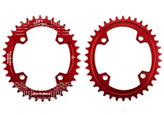 新品 UPANBIKE 狭い ワイド 楕円形 シングル 自転車チェーンリング 104mm BCD 32T レッドのサムネイル