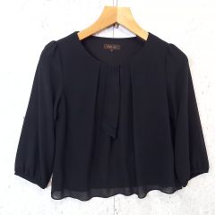 リフレクト 半袖 シフォンブラウス 半袖 接触冷感 黒 9号 - メルカリ