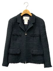 極美品 Rene ルネTISSUE社製 ツイード ショート丈ジャケット34 白